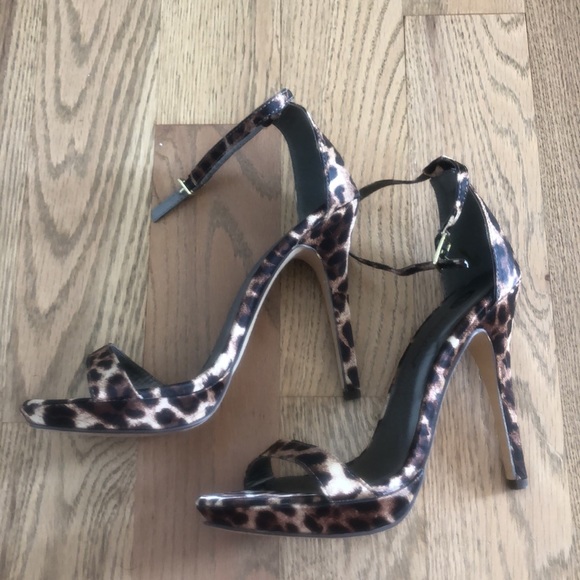 Animal print leopard cheetah dress high heel shoe wedding buckle dance prom - Picture 1 of 6